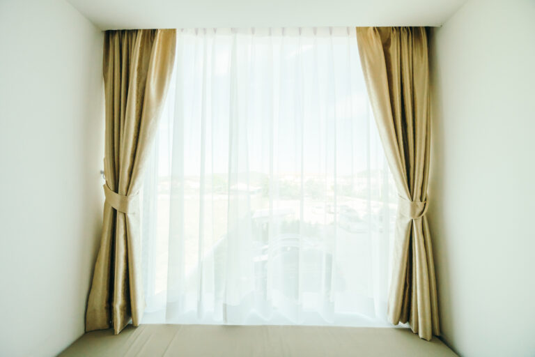 Window with curtain decoration interior of room